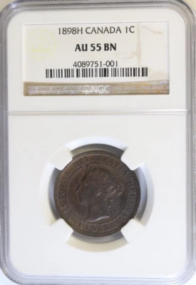 1898-H Canada Large Cent - NGC - AU55 BN - Image 1 of 3