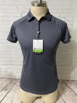 Sunice 3 Button Jill Basic Polo Women’s M Charcoal Gray Polyester NWT - Image 1 of 4
