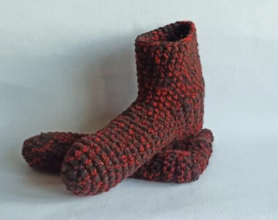 Zapatillas de lana de ganchillo para hombre / Talla USA 10-11, zapatos para el hogar, calcetines Foto 1 de 4