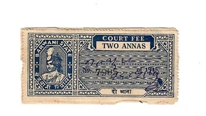 India Barwani 1945 2 anna azul usado en pieza - Imagen 1 de 1