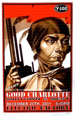 Good Charlotte Concert Poster 2001 Philadelphia - Image 1 of 2