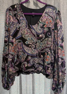 Karen Kane blusa contadina donna leggera multicolore taglia X-Large foderata - Foto 1 di 9