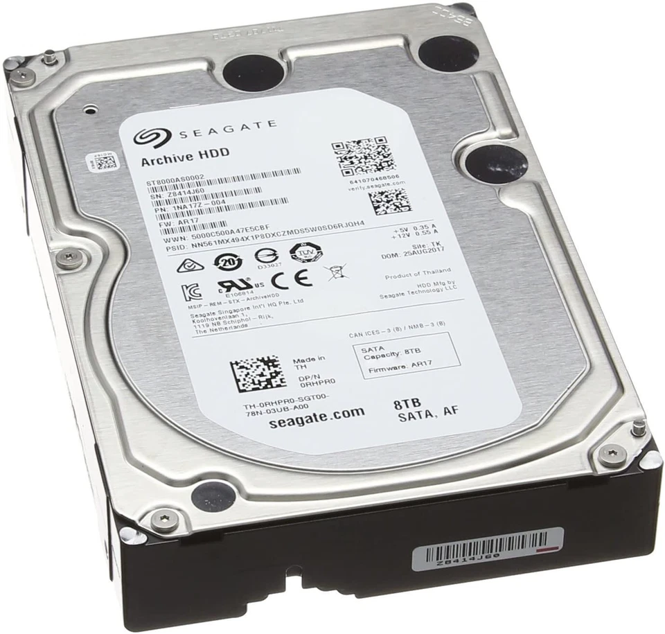 ST8000AS0002 Seagate Archive 8TB SATA 5.9K 6G 3.5" HDD - Image 1 of 2