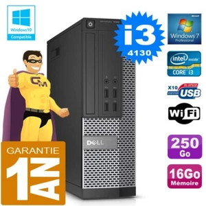 PC DELL 7020 SFF Core I3-4130 RAM 16Go Disco 250 Go Grabador DVD Wifi W7 - Imagen 1 de 4