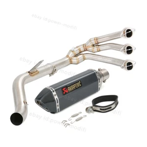 Silenciador de tubo de cabezal sistema de escape completo negro para Triumph Trident 660 2021-2025 - Imagen 1 de 14
