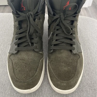 Air Jordan 1 Mid Green 麂皮绒 - 尺码 10.5 — 第 1/4 张图片
