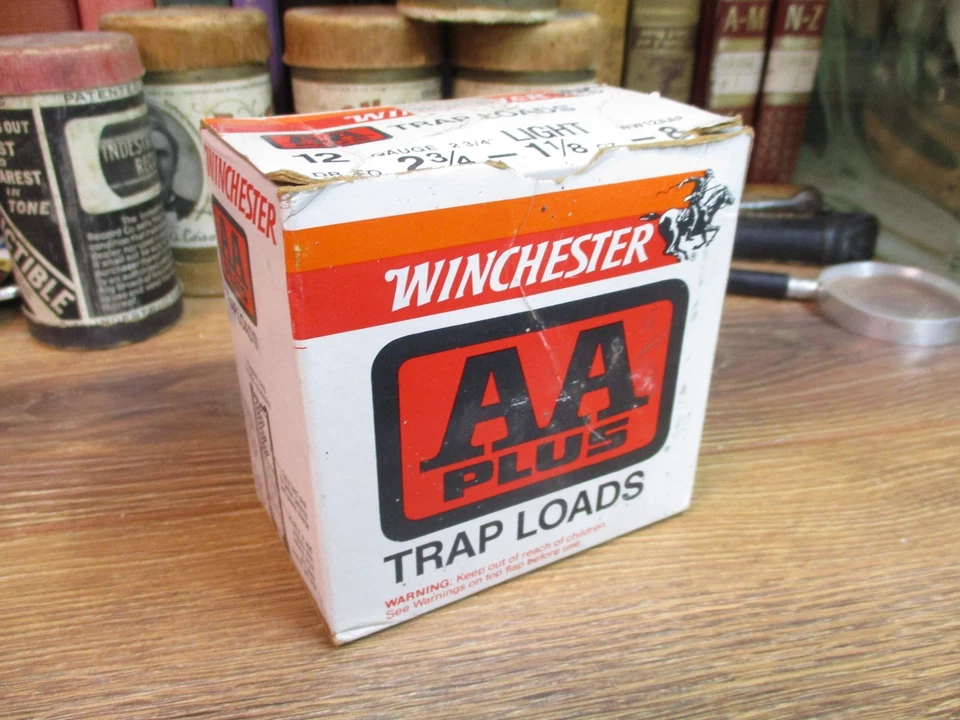 WINCHESTER WESTERN AA PLUS TRAP LOAD shot shell shotgun empty BOX 12 ga - Image 1 of 4