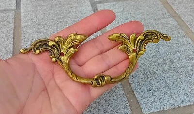 Ancienne poignée de meubles en bronze laiton, Longueur 13,8 Cm N°93B - Photo 1/4