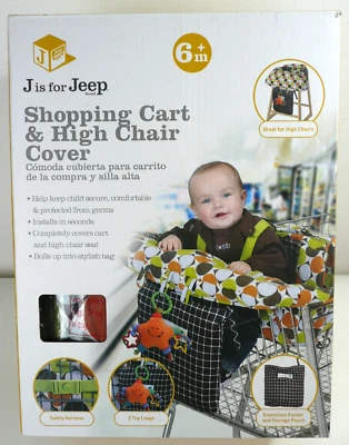 Shopping Cart Highchair Cover With Storage Bag Comfortable J is for Jeep Brand - Image 1 of 4