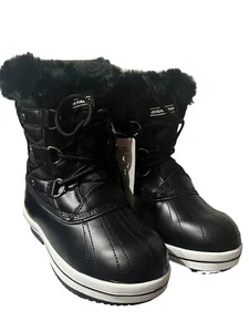 DREAM PAIRS Kids Winter Boots – Black Mid Calf Snow Boots Size 3 Little Kid - Picture 1 of 8