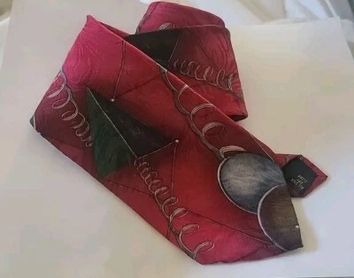 Corbata de cuello para hombre Karl Lagerfeld de colección rara patrón abstracto multicolor 3,75 x 61,5 Foto 1 de 4