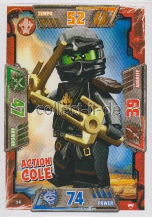 LEGO Ninjago SERIE 2 Sammelkarten - 14 - Action Cole - Helden Karte - Bild 1 von 1