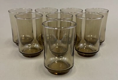 Vasos de jugo libbey bolero marrón leonado vintage (juego de 8) 3 1/2" de alto 6 oz. Foto 1 de 4