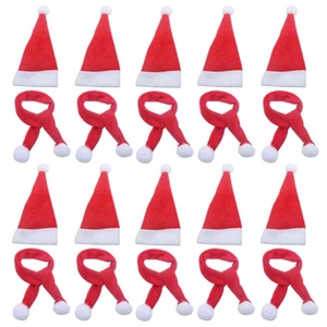 LOOGI Mini Cappello di Babbo Natale e Sciarpa di Babbo Natale per Artigianato Bambola Decorazione Natalizia Vino Bot... - Foto 1 di 6