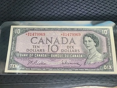 1954 Modified Portrait 10 Dollar Note Adterisk BD Beattie Raminsky  - Image 1 of 2