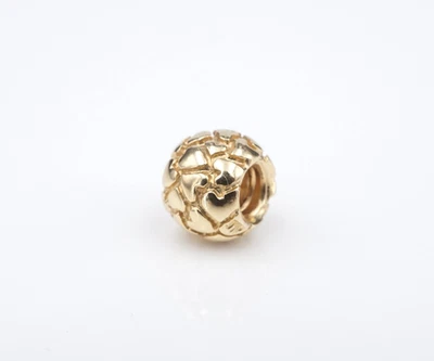 14k Pandora Lotsa Love Charm Spacer Bead Yellow Gold 8mm Retired 750236 CHS2192 - Image 1 of 3