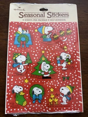 Snoopy Seasonal Stickers Hallmark 4 Sheets Per Package