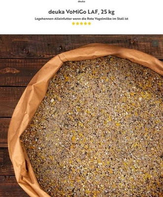 deuka VoMiGo LAF MEHL 25kg Alleinfutter Legehennen gegen Vogelmilbe Hühnerfutter - Bild 1 von 4