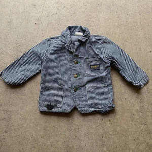 Chaqueta Abrigo A Rayas Ferrocarril Oshkosh B'Gosh Años 70 De Colección Talla 2T - Imagen 1 de 5