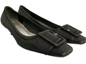 Vintage PRADA Damen-Pumps schwarz Leder Pfennigabsätze Schnalle Größe 6,5 hergestellt in Italien - Bild 1 von 11