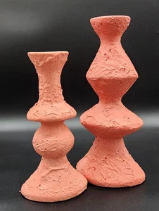 Opalhouse Jungalow Textured Terracotta Candle Holders 10 & 12 Inches - Picture 1 of 6