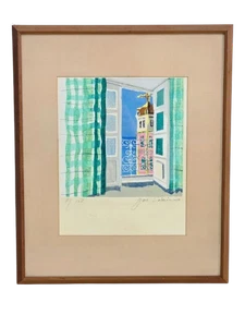 Junichiro Sekino Inn in Lissabon Holzschnitt gebraucht gerahmt mit Editionsnummer - Bild 1 von 8