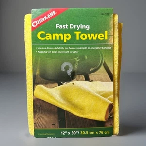 ASCIUGAMANO DA CAMPEGGIO, ASCIUGATURA RAPIDA, 12" X 30", BEL GIALLO MORBIDO, COGHLAN'S Nuovo - Foto 1 di 6