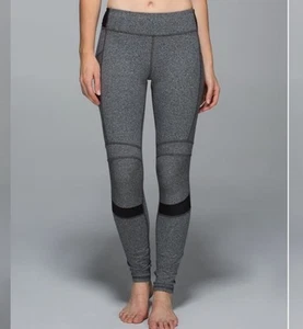 Lululemon Motiv Leggings meliert gesprenkelt schwarz grau knöchellang Größe 8 - Bild 1 von 9