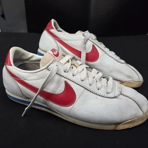 Vintage 1985 Nike Cortez weiß rot Korea Herren Größe 9,5 Forrest Gump Sneaker Schuh - Bild 1 von 24
