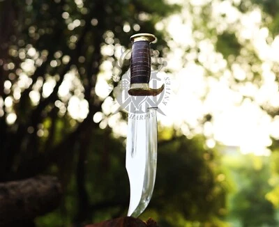 Large Hunting Knife Bowie Sharp Handmade Fixed Blade Camping Outdoor Survival 46 - image 1 of 4