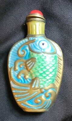 Antique Chinese Brass And Enamel Snuff Bottle • 50£