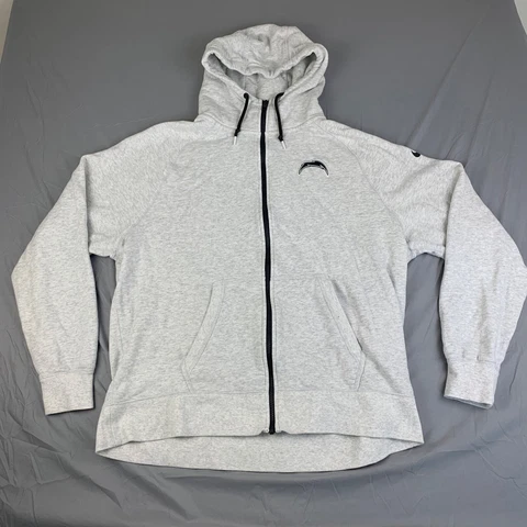 Los Angeles Chargers NFL Football Full Zip Men 2XL Nike Hoodie Jacket Gray Cover