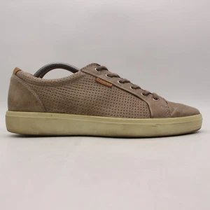 Ecco Soft 7 Men's EU Size 45 Sneakers Shoes Perforated Taupe Leather - Picture 1 of 9