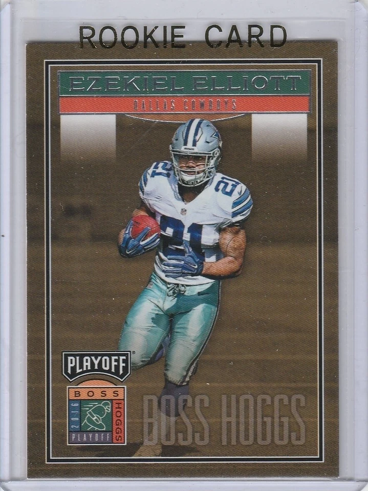 EZEKIEL ELLIOTT ROOKIE CARD 2016 Playoff Boss Hoggs Dallas Cowboys FOOTBALL RC - Image 1 of 2