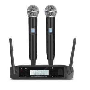 Wireless Microphone System UHF GLXD4 Vocal Handheld Mic Kit Adjustable Frequency - Picture 1 of 2
