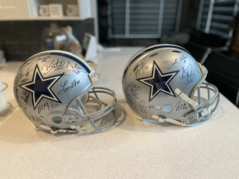 DALLAS COWBOYS LEGENDS (2 HELMETS) Riddell NFL Football ​​Helmets Cover