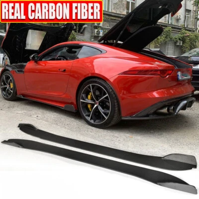 Alerón labial de extensión de faldones laterales de carbono real apto para Jaguar F-Type 2015-2017 Foto 1 de 4