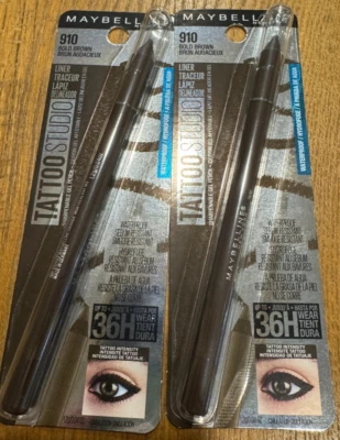 2 Maybelline Tattoo Studio Waterproof Liner Gel Pencil 910 BOLD BROWN SEALED - Image 1 of 3