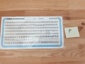 New Old Strock - Mecanorma - 6.1 MM - Univers 56- CC 56.24 LN -Transfer Card (P) - Picture 1 of 2