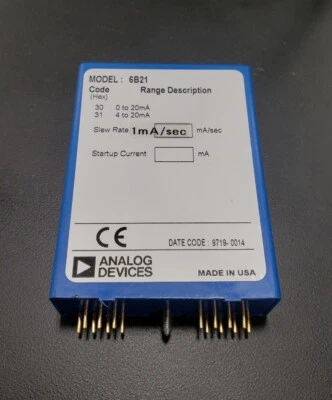 Analog Devices 6B21 Isolated Current Output 4-20 mA Made in USA - Image 1 of 2