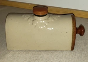 VINTAGE HOT WATER BOTTLE FOOT BED WARMER POTTERY CERAMIC STONEWARE - Picture 1 of 11