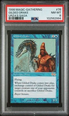 1998 MTG URZA'S SAGA #76 GILDED DRAKE PSA 8 - Image 1 of 2