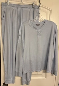 LOFT Women’s Henley Sleep Set Size Large Soft Blue - Picture 1 of 10