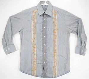 Tommy Bahama Men's Size S Gray Floral Shirt Striped Button Up Hawaiian - Picture 1 of 12