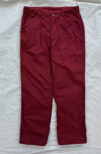 STONE ISLAND Pantaloni Fatica Cotone Indumento Tinto Rosso Tutto Cotone 32 29 Bottone Mosca