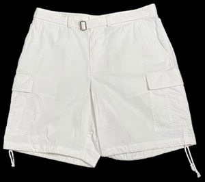 Lauren Ralph Lauren 100% Cotton White Belted Hi Rise Cargo Shorts Womens Size 12 - Picture 1 of 6