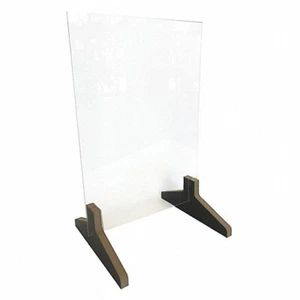 Waddell Freestanding Sneeze Guard 23""H x 15""W Clear/Black Acrylic (SG2)  - Picture 1 of 3