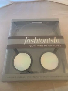 Fashionista Silver Glam Wire Headphones NEW - Picture 1 of 8