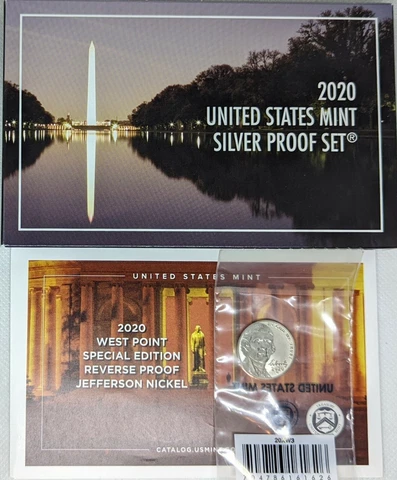 2020 Silver Proof Set - 11 Coins Total w/ Reverse Proof W Nickel in Mint Package Cover