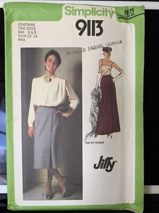 Vintage 70s Simplicity 9113 Sewing Pattern Uncut FF Wrap Maxi Skirt - Picture 1 of 3